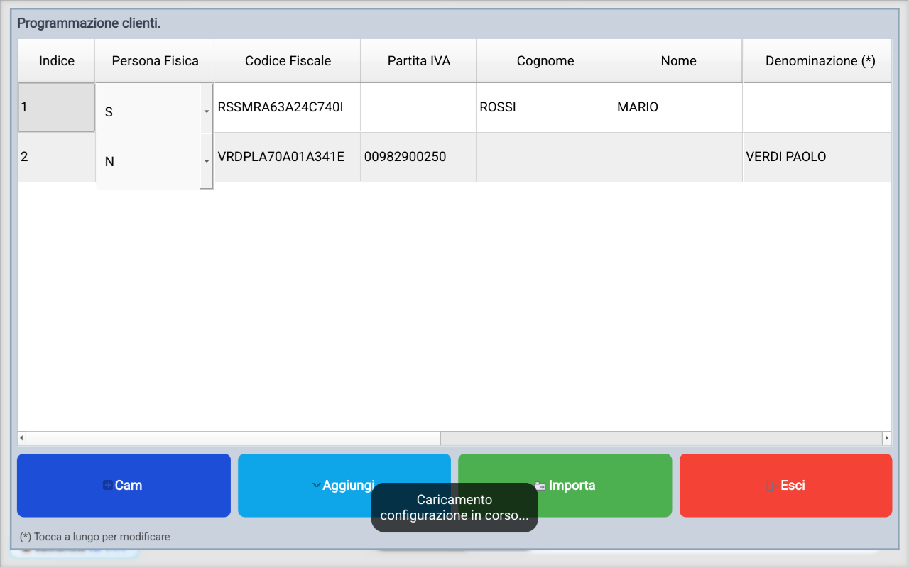 Programmazione clienti