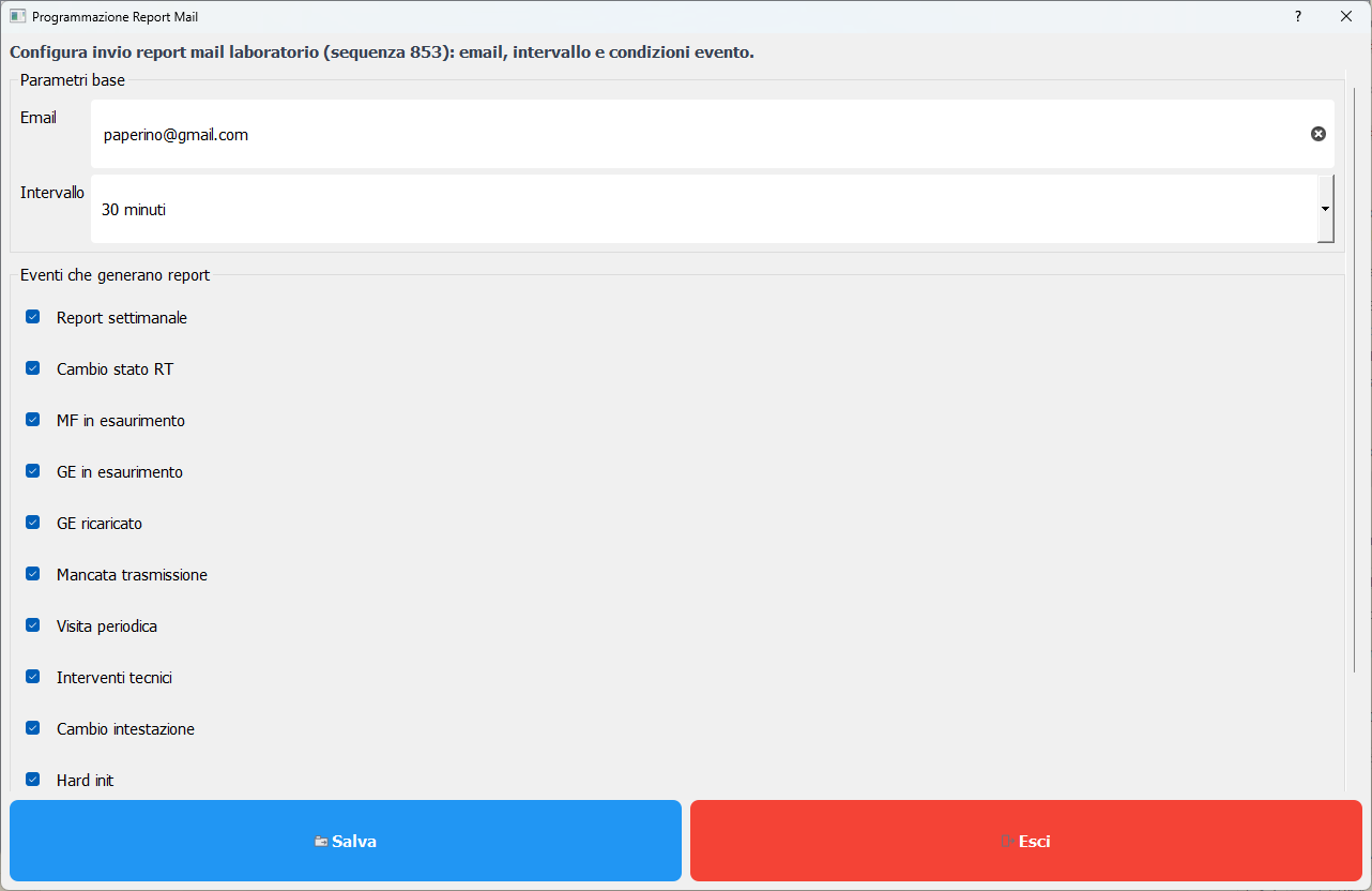 Programmazione Report Mail