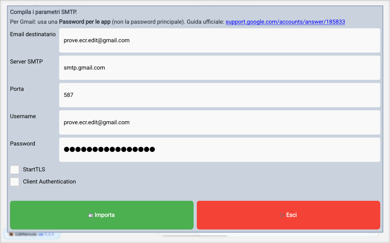Programmazione TX Email